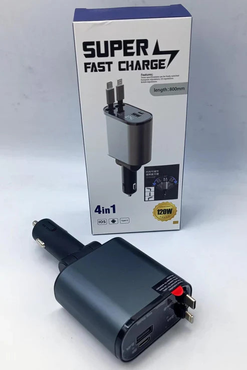 شاحن سيارة قابل للسحب 4 في 1 / 4 in 1 Retractable Charger